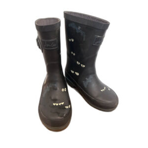 Joules Girls Sz 12 Glow in the Dark Bat Eye Welly Print Rain Boots Waterproof